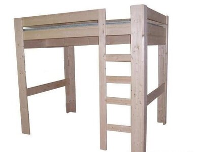 Hoogslaper 7 hoogtes trap aan lange zijde 80x180t/m100x220 2,8cm dik hout