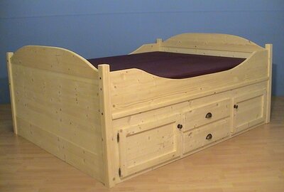 2 p.bed Woody-Boog aan 2 kanten kastjes 